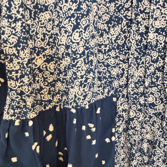 Anthropology Maeve Blue Hiver 3/4th Bell Sleeve Button Lace Front Blouse 2 - Picture 7 of 10